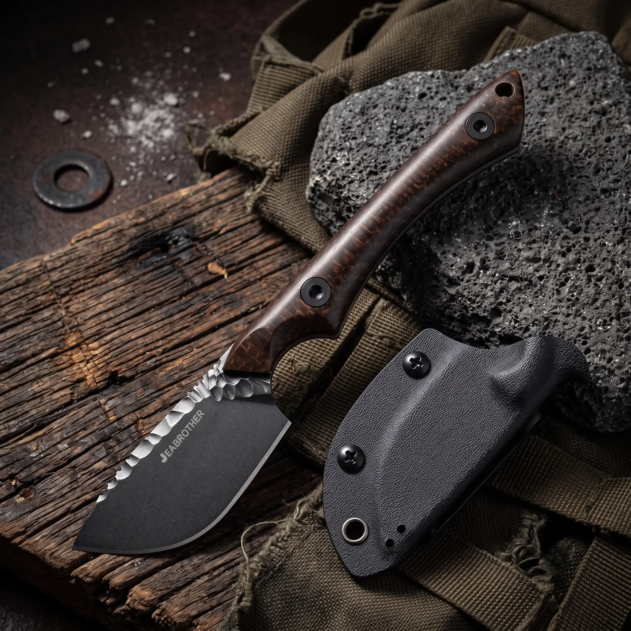 Outdoors EDC Fixed Blade Knife, G10 Non-slip Handle, Sharp Lightweight Knife for Camping, Fishing and Fruit Cutting