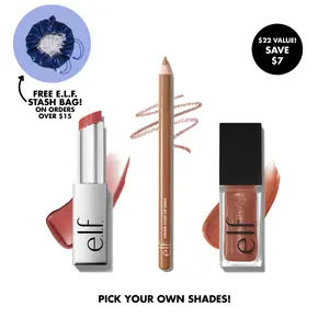 e.l.f. Build Your Glow Up Lip Trio - 3-Piece Set for Day to Night Look - Lip Liner, Lipstick, Lipgloss