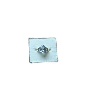 Pear shaped Blue Topaz Sterling silver size 5 ring
