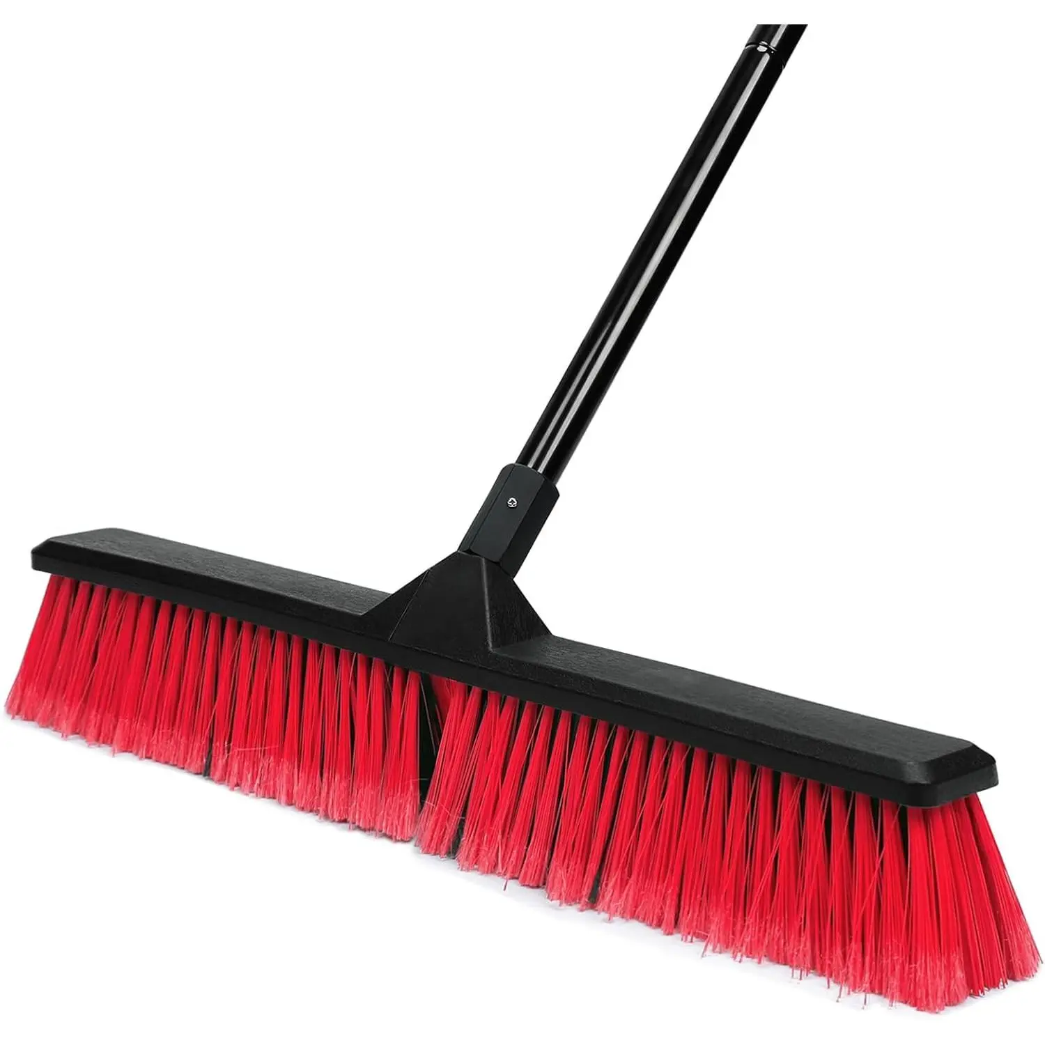 Sturdy 24-in Push Broom with 63-in Long Handle, Stiff-Bristle Brush for Garage, Concrete Surfaces