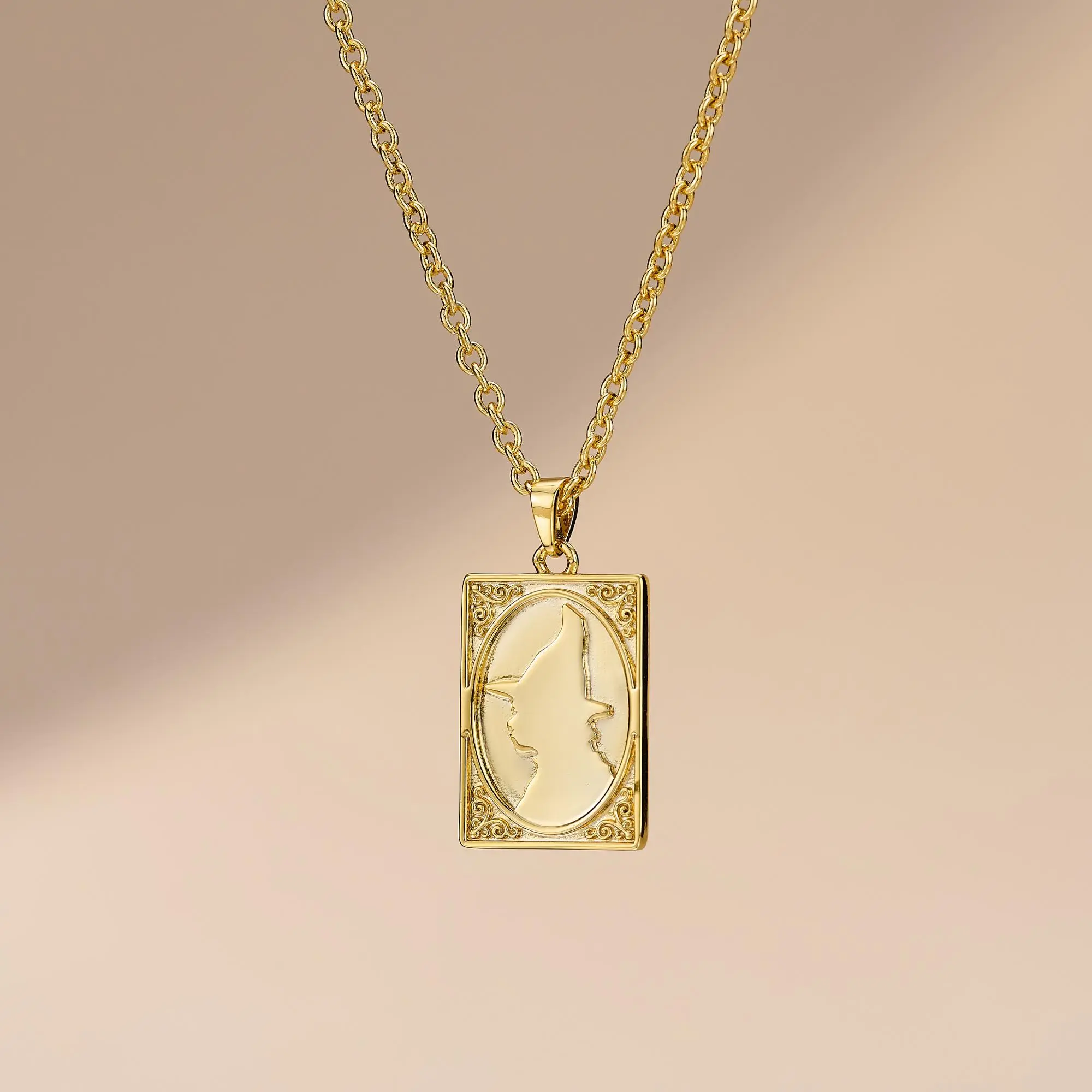 WICKEDXOUFER Elphaba Pendant Stainless Steel Waterproof Necklace for Women
