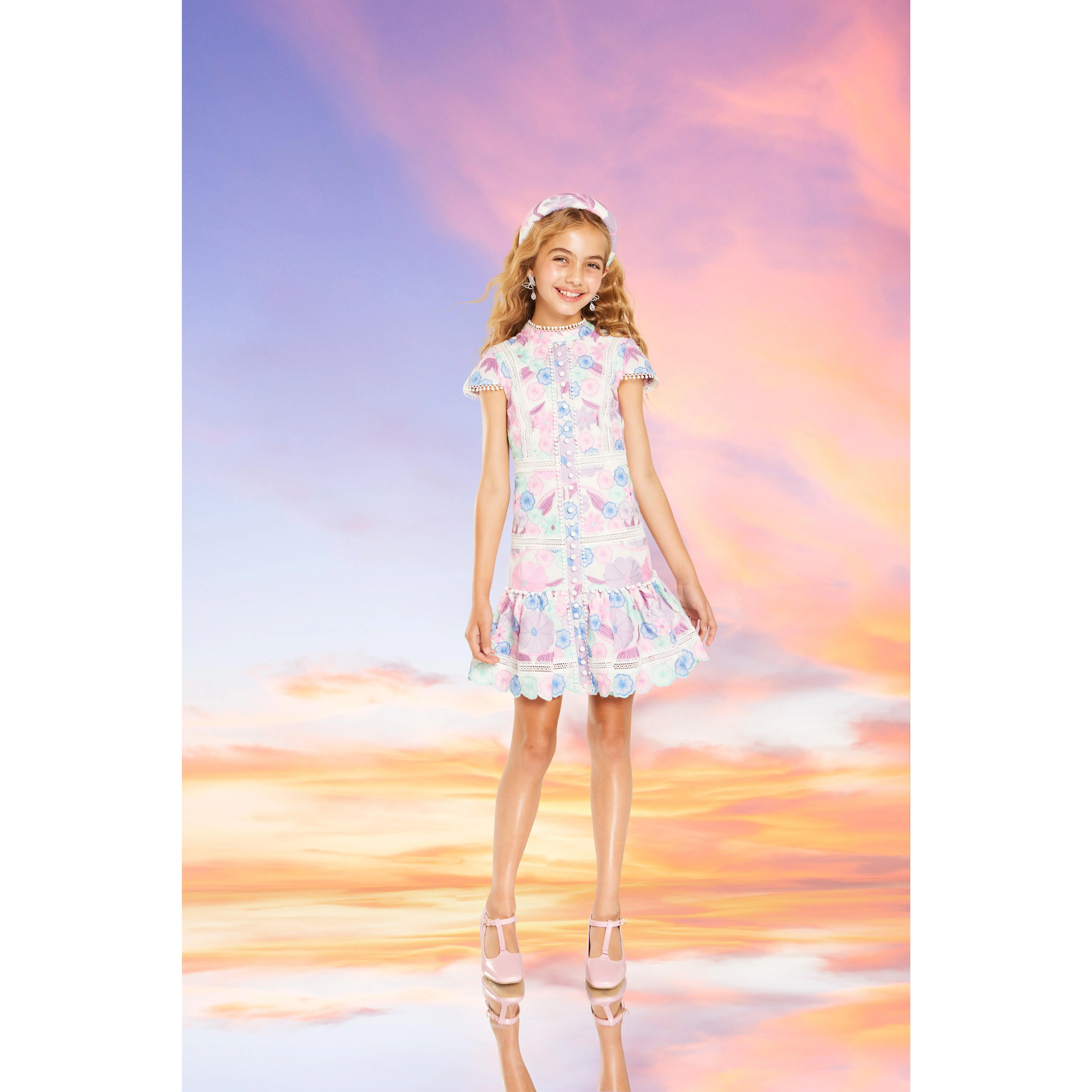 Danielle Embroidered Mini Dress
