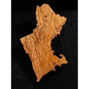 New England Wooden 3D Map | Laser Engraved State Borders | New England Map