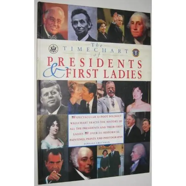 USED Book - Timechart Of Presidents And First Ladies: Spectacular 12-foot foldout wallchart by Barbara Greenman (Hardcover) - english