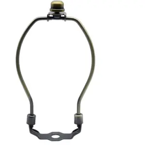 1 Set 6 Inch Heavy Duty Bronze Lamp Shade Harp Holder Bracket with Light Base and Solid Lamp Finial