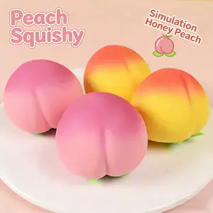 Peach Shape Stress Relief Toys, Bounceable Squeeze, Handheld Relaxation Toy, Indoor Realistic Fruit Decorations, Perfect Gift for Parties, Kawaii Squishies