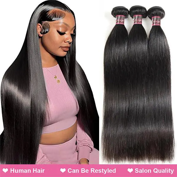 Straight/Body Wave Hair Bundles Upgrade 15A Raw Human Hair Bundles 1 3 4 PCS Quick Weave Extensions 100g/piece #TikTokShopBackToSchool#DealsForYouDays#SummerWins
