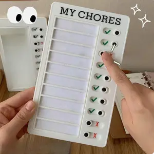 Reusable Task Board Set with 4 Papers, Daily Routine Planner, Hanging To-Do List, RV Checklist, Home Decor Note Pad, Household Organizer