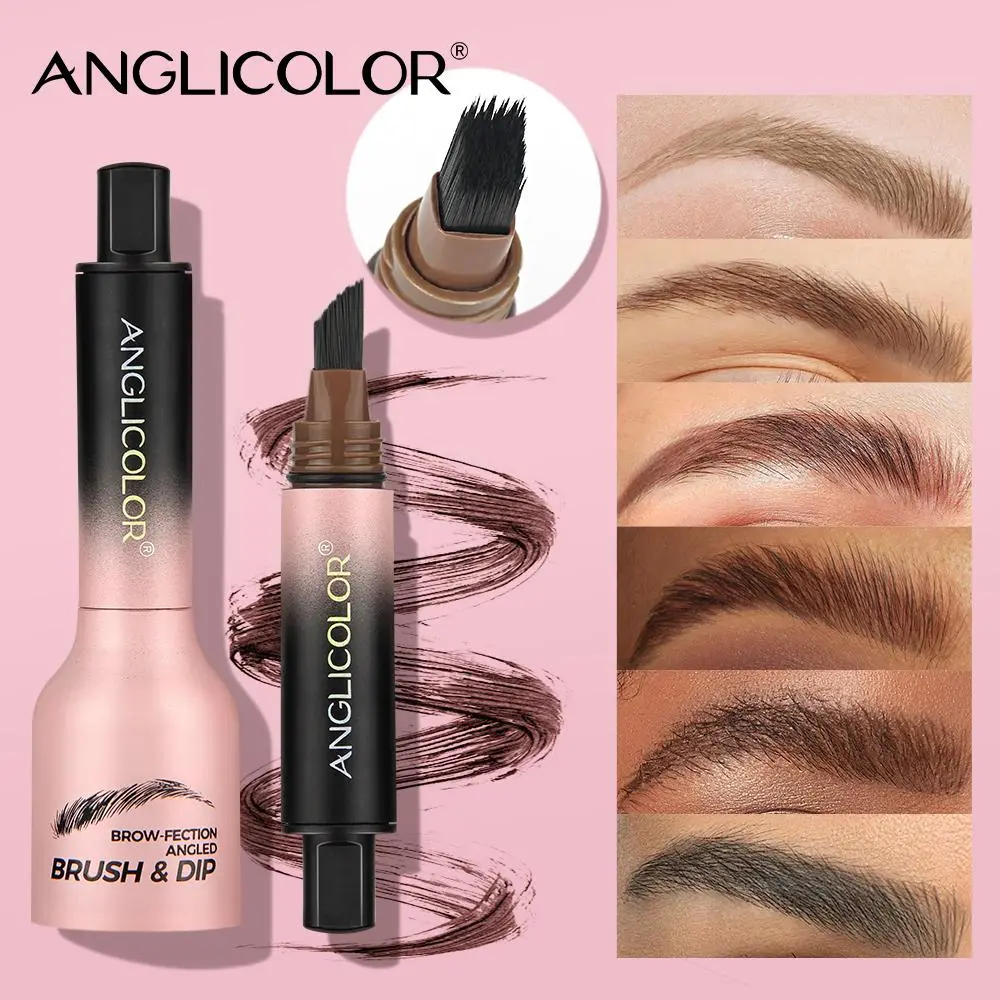 Brow-Fection Angled Liquid Brush Eyebrow Pencil Liquid Eyebrow Enhancer Easy to Color Long-Lasting Quick-Drying Volumized Natural