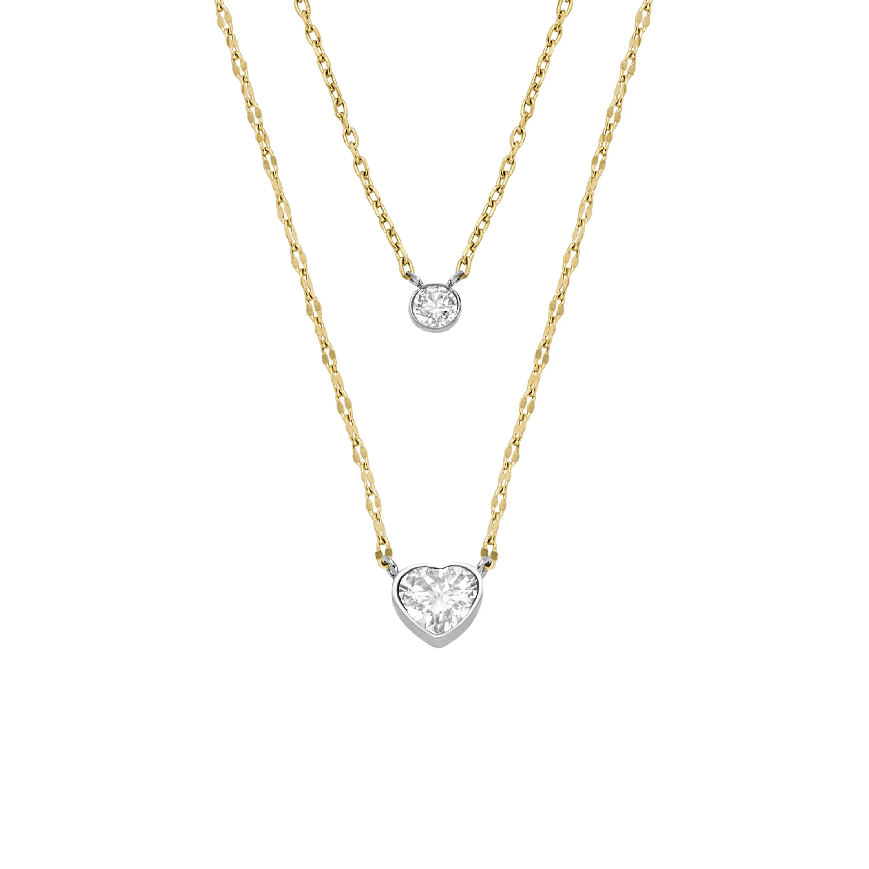 Fossil Women's Sutton Tokens Of Affection Two-Tone Stainless Steel Chain Necklace