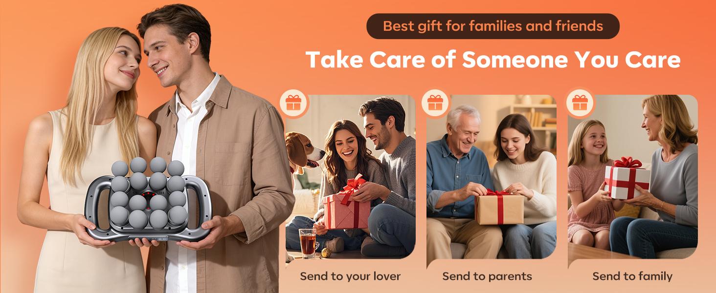 Head Massage Gun with 9 Modes, Deep Tissue Percussion with 30 Levels Quiet Muscle Massage Gun with Red Light Therapy for Full-Body Relaxation, Daily Use Gift