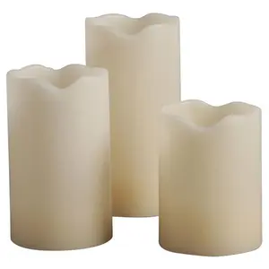 Everlasting Glow 9067845 Bisque Vanilla Aroma Battery-Operated Flameless Flickering Pillar Candle, Melted Edge, Drip-Resistant Decor Piece, Switch-Operated, Ideal Home Decor Gift, Battery-Operated Candles