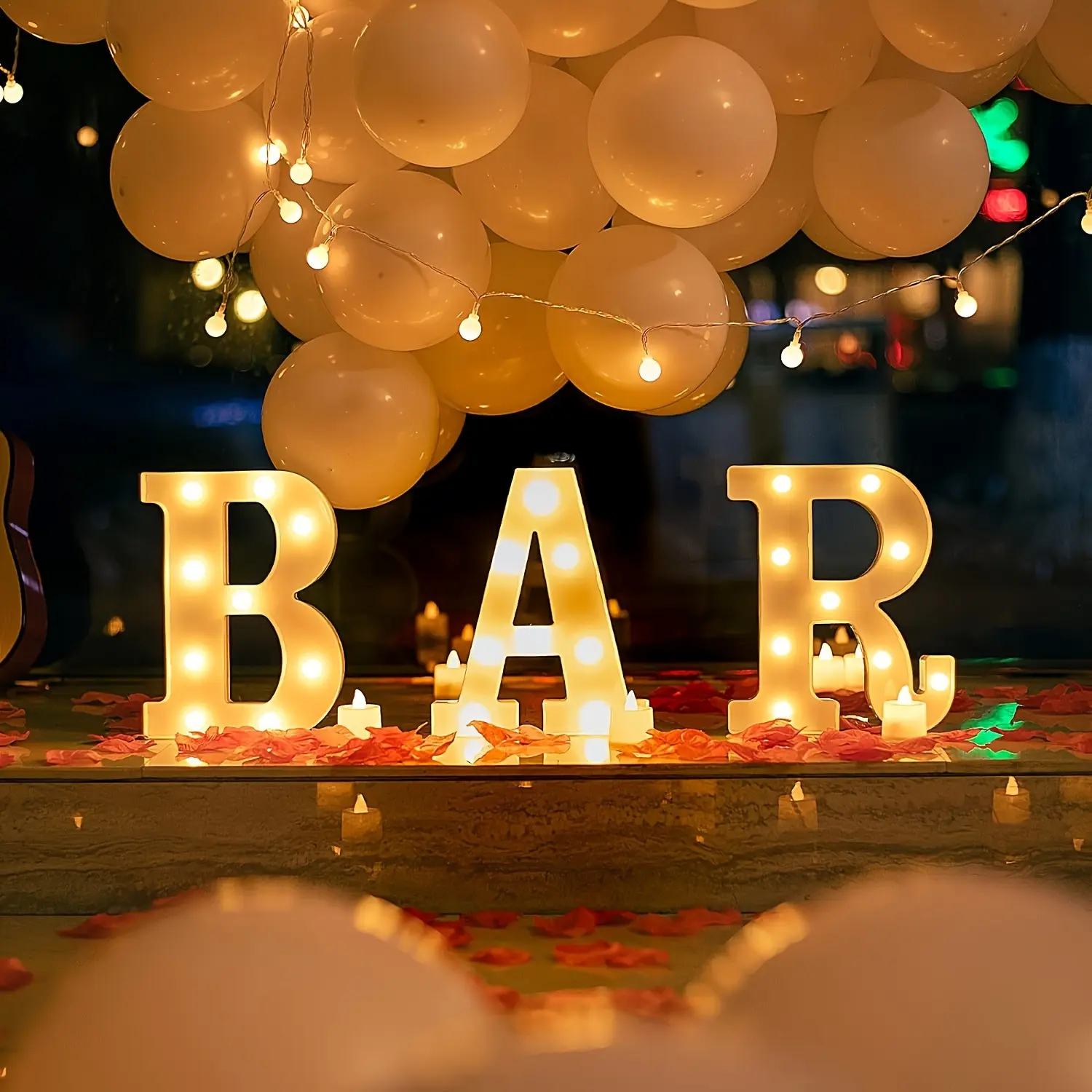 MICRENCY Classic 3pcs White Battery-Powered Flashing LED Letter Lights, Dry Battery-Powered Decorative Lights with On/Off Switch, Plastic Wall/Desktop Signs, Christmas Party Decoration Supplies, Durable Plug-Free Home Bar Lanterns summerwins