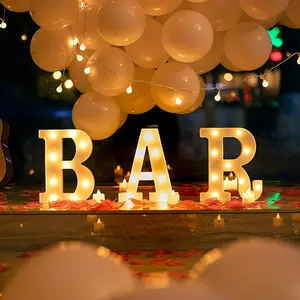 MICRENCY Battery-powered Flashing LED Letter Lights with On/Off Switch White and Black Illuminated Signs for Wall or Desktop Decoration Plug-free Party Lighting Ideal for Home Bar Halloween Christmas New Year Durable Plastic Construction