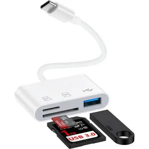USB C SD Memory Card Reader for  Galaxy S25 Ultra Edge S24 S23 S22 S20 A17 A16 A15 USB 3.0 High Speed Type C Camera  TF Card Reader Adapter for  17 Pro 16e 16 Pro Max 15 iPad/Android