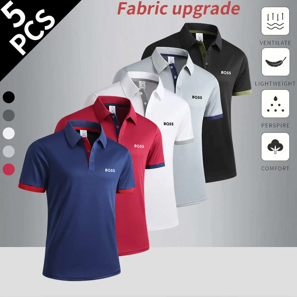 Blue + Red + White + Gray + Black