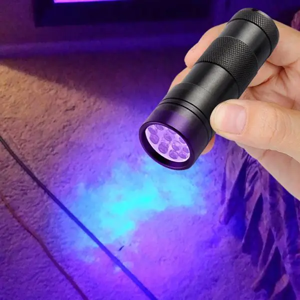 UV Black Light Flashlight for Pet Stain Detection 12 LED Portable Urine Detector for Carpet, Furniture & Floors