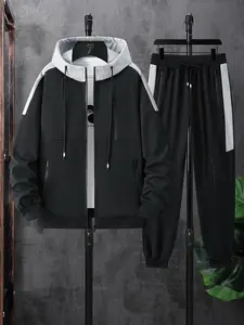 Men's zip-up hoodie and jogger pants sport set