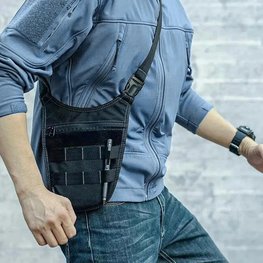 Tactical Shoulder Bag - Men's Underarm Anti-Theft Waist Bag with Molle System for Outdoor Travel