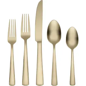 Aptitude Champagne Satin 20 Piece Flatware Set