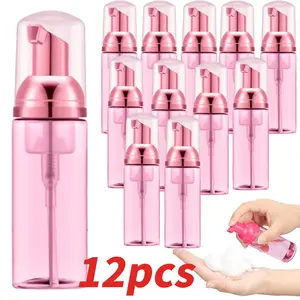 A Set of 12 Pcs 2 Oz Empty Clear Rose Red Foam Pump Bottle,Travel Foamer Soap Dispenser for Lash Shampoo,Hand Soap,Foaming Cleaner,Hand Tools Kits,Tools & Hardware