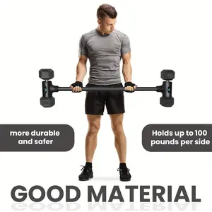 Dumbbell Converter - Converts Dumbbells into Barbell Sets - Adjustable Dumbbell Bar, Up to 200 lb Barbell for Home Fitness - For Weightlifters & Home Gym Enthusiasts - Ideal Gift for Fitness Lovers