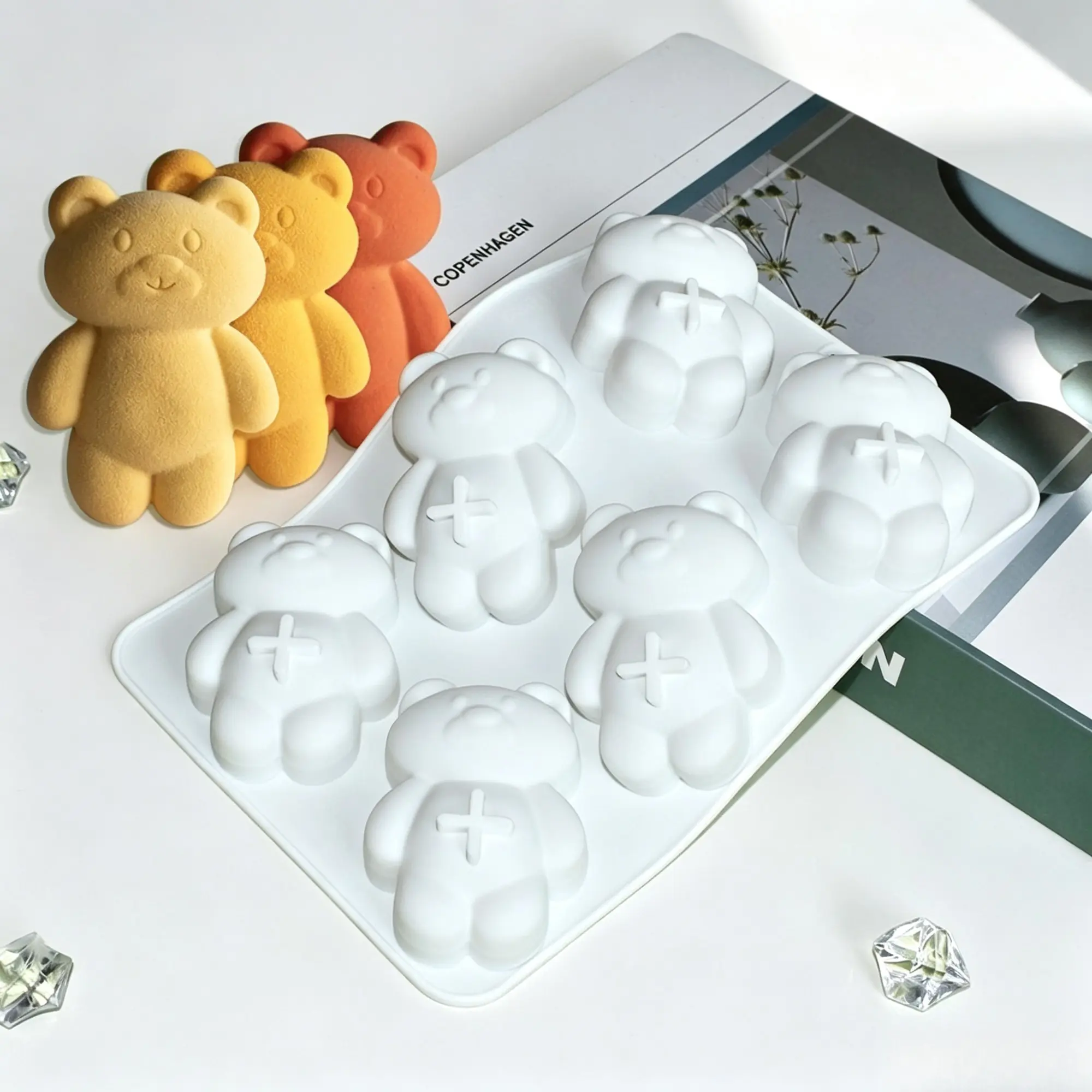 1Pc,Bear Mold, Chocolate Cake, Reusable Chocolate Mold, Silicone Chocolate Molds, Mousse, Food Grade Silicone Mold, Easy Release Baking Mold, Ice Cube Mold, Jelly Mold, DIY Soap, Scented Wax Candle Making