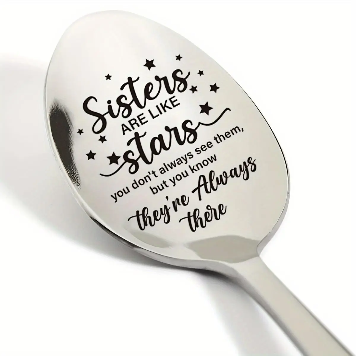 Stainless Steel Star Shaped Spoon, 1 Count Letter Pattern Coffee Spoon, Tea Spoon, Candy Spoon, Gift for Sister, Kitchenware, Kitchen Utensils for Home Use, Spoons Stainless Steel