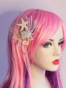 New Mermaid Series Hair Accessories Starfish Artificial Crystal Shell Coral Hair Clips Party Beach Jewelry