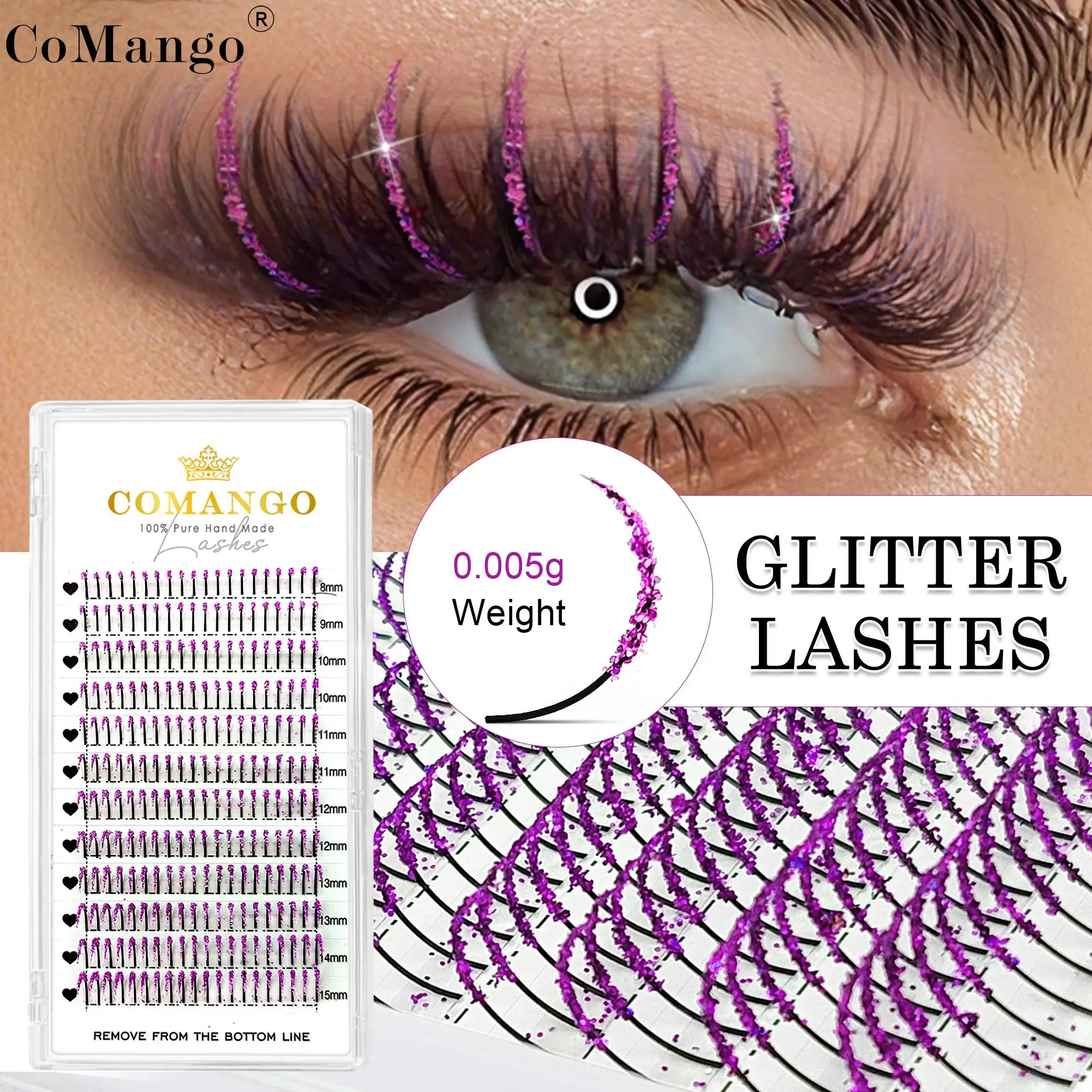 Colors Glitter Fashion Shiny Colorful False Spikes Eyelashes Extension Mink Individual Lashes Mix Color Soft Cilias for Hallowee 2026 New