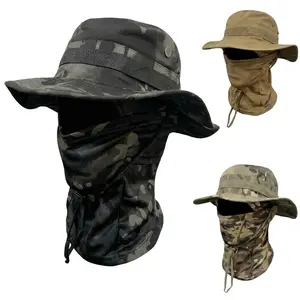 Camo Bucket Hat Set with Detachable Face & Neck Shield| Daily Sun Protection for Outdoors