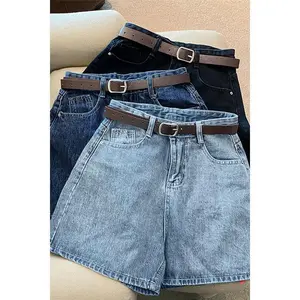 High Waist Denim Shorts for Women Summer New Casual Hot Pants Loose Comfortable Sexy A-Line Slim Thin Wide Leg Pants Jean Womenswear  Bottom Trouser