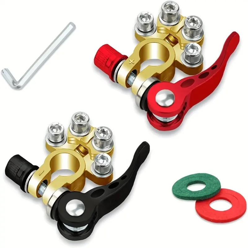 Brass car battery quick disassembly card head pad wholesale battery porous wiring terminal connector battery clip, equipped with wrench and anti-corrosion pad, Truck Accessories, Car Parts