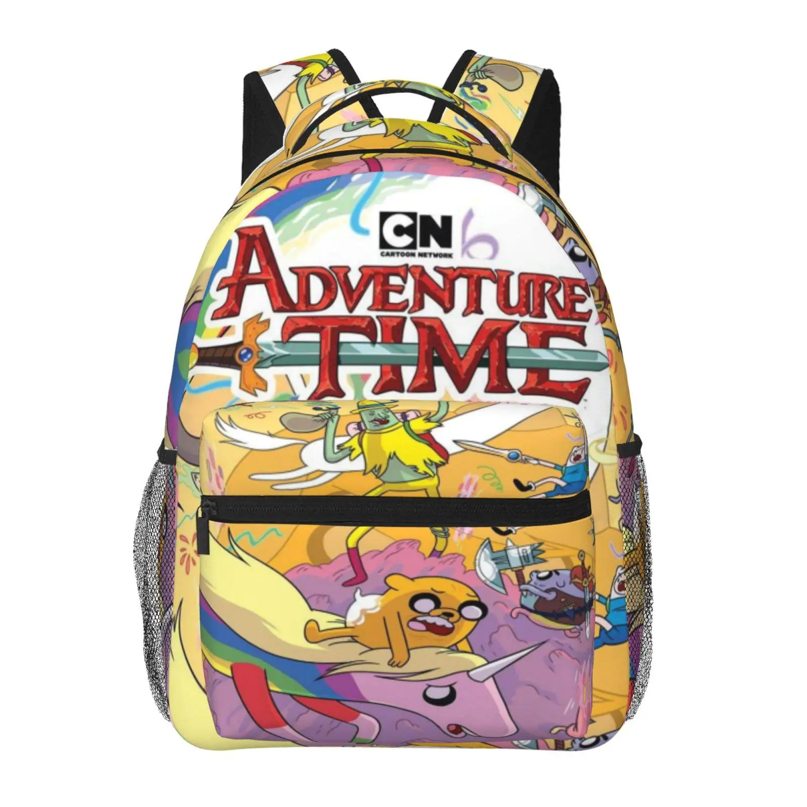 Adventure Time backpacks for school 2026/2027, large-capacity cartoon print Adventure Time laptop daypack for campus daily commute, lightweight portable Adventure Time backpack, gift for kids, teens, students