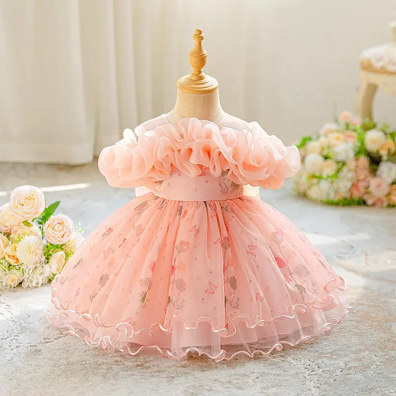 open lace back dress Unicorn Baby Girl Princess Dress Toddler Birthday Party Dress main image 1