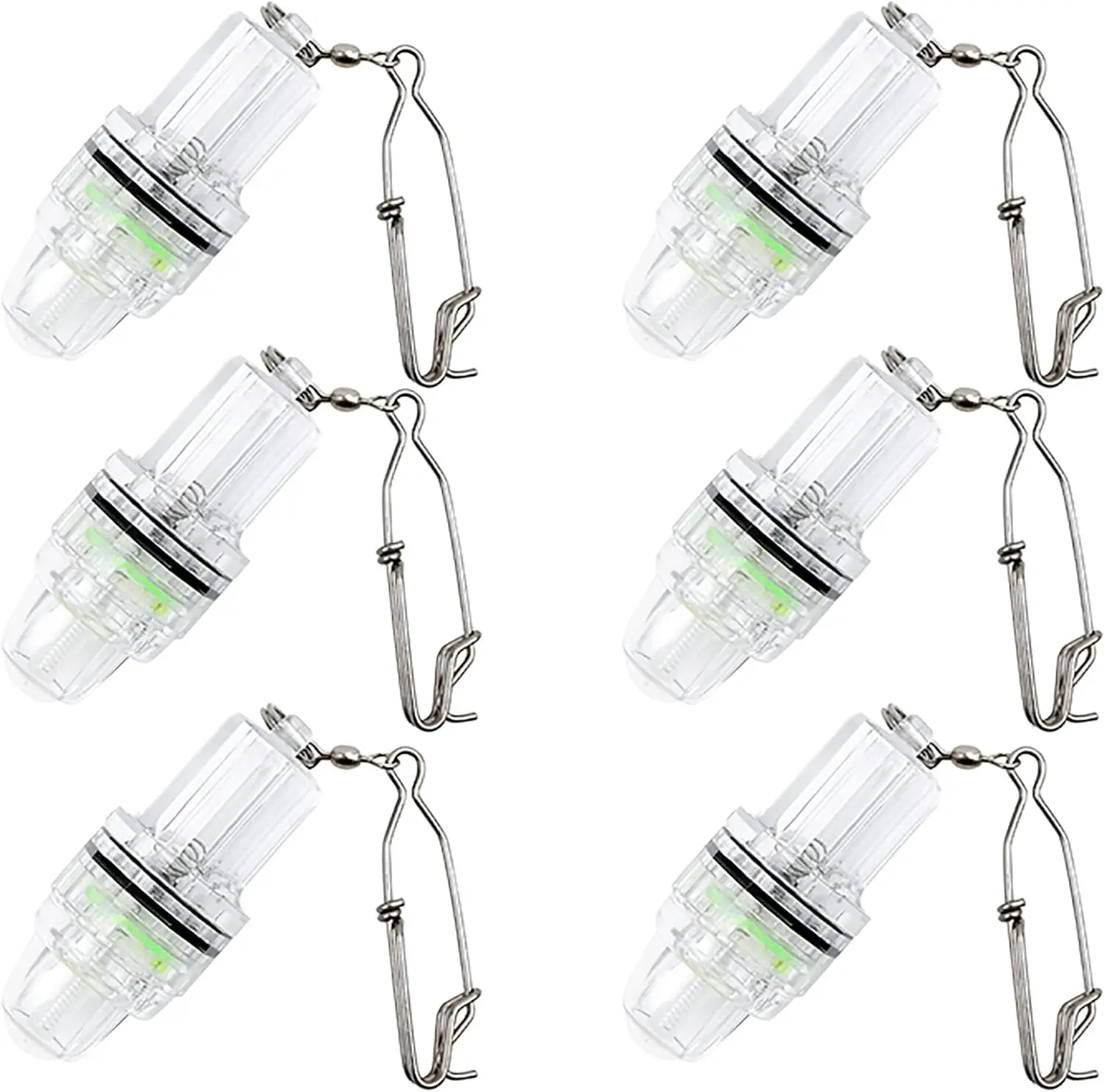 Fishing Lure Light Deep Drop Light 4.3" LED Fishing Light Underwater Flashing Strobe Lamp 2,100 ft Water-Triggered Design Fish Attracting Lamp for Swordfish Tilefish Halibut Tuna Grouper Green 6 Pack