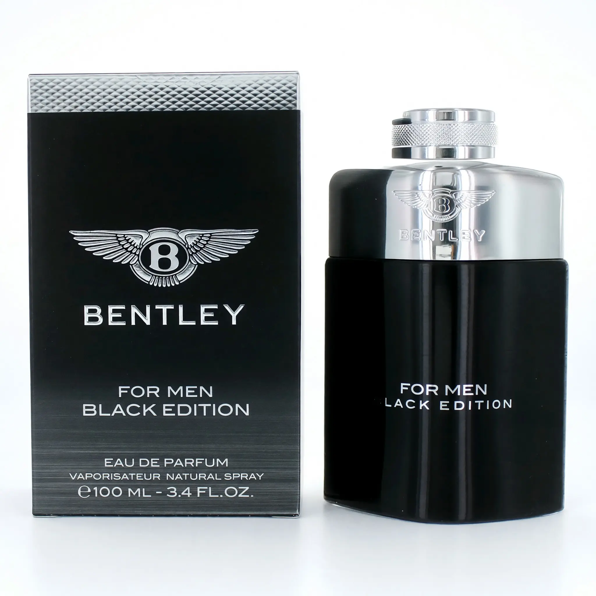 Bentley Black Edition for Men, Woody-Spicy Eau de Parfum, Masculine Cologne with Patchouli & Atlas Cedar, 3.4 oz Spray, 3.4Oz, Single Bottle, Spray Bottle