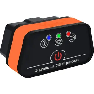 iCar2 BLE 4.0 OBD2  Adapter Auto Scanner  Diagnostic Tools Engine System Diagnostic Tools for Android/iOS (Black/Orange)