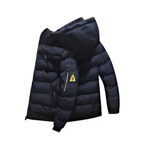 Men'sCasualHoodedPolyesterPufferJacketwithPockets-SolidColor,LongSleeve,Non-StretchFabric,CasualStyle,Hiking&DailyWear,RegularFit,Spring/Fall&WinterSuitable