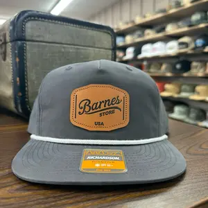 Leather Patch Rope Hat - Charcoal