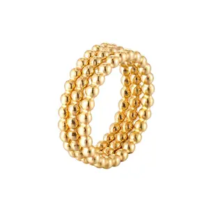 Cute Three in one Bead Chain Shape Ring Stainless Steel  Jewelry Gift Ring For Women And Girls Drop Shipping
