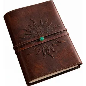 Leather Journal Refillable Lined Paper SUN Tree of Life  Leather Journal Notebook Diary/Bound Daily Notepad for Men&Women Medium,Writing pad  for Artist,Sketch/Writing (large)