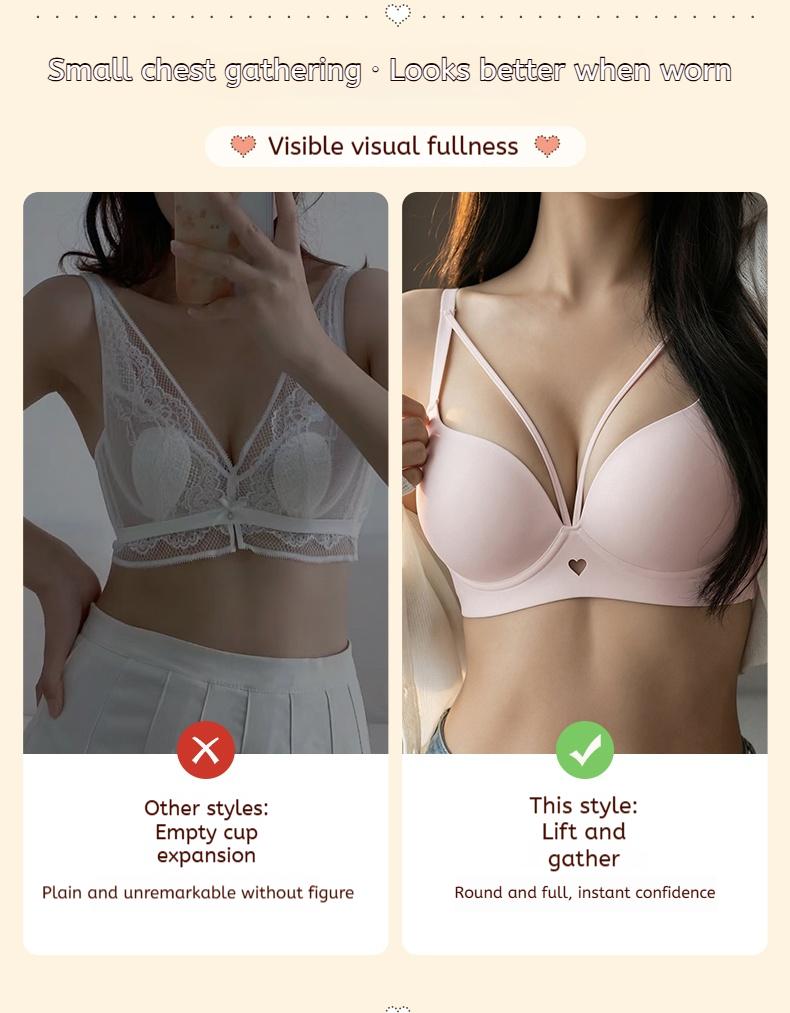 Pinstall Push Up Wireless Bra for Work & Lounge Women Full Coverage Smooth Back Add Two Cup Effect