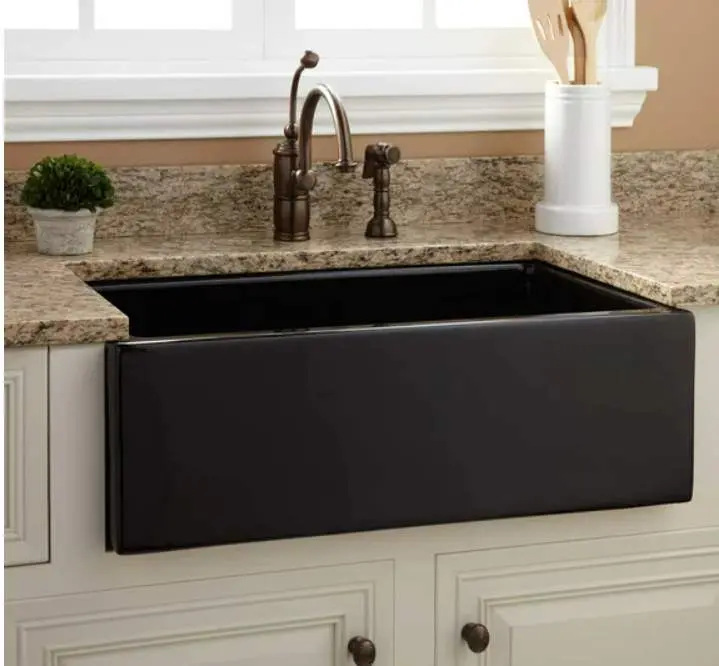 New Black 30" Risinger Fireclay Farmhouse Sink by Signature Hardware