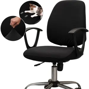 Computer Office Chair Cover, Protective and Stretchable Universal Chair Cover, Stretchable Swivel Chair Cover (Black)