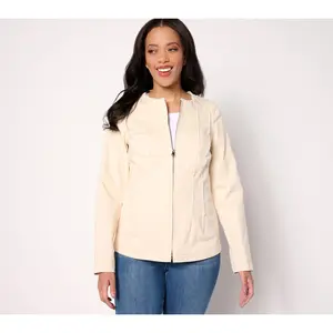 LOGO by Lori Goldstein Zip-Front Jacket with Seaming