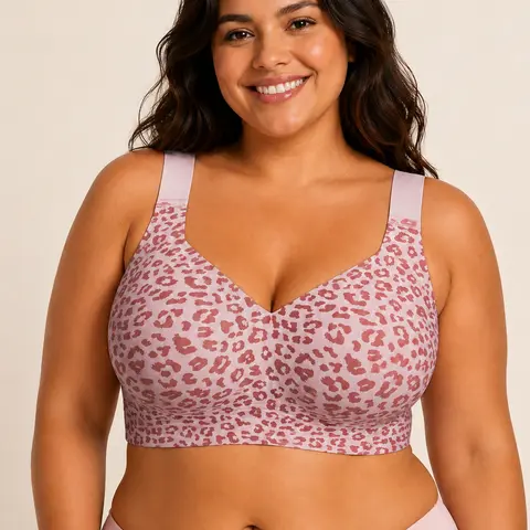 Women's Plus Size Jelly Wireless U-Back Bra - S to 4XL, Breathable Seamless Full Coverage, Hook-and-Eye Closure, Breast Support & Lift, Wire Free Everyday Bras for Women