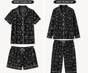 Slender Bunny Horror Pajama , Satin Pajama Set,Silky PJs, Night Fury Inspired Sleepwear, Fantasy Loungewear Gift