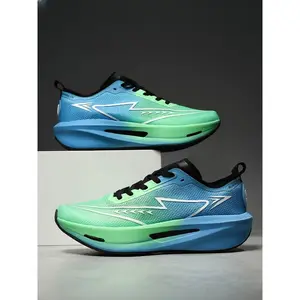 Unisex Multicolor Training Running Shoes, Trendy Sports Style, Carbon Plate Tech, Cushioned Sole, Anti-Slip Outsole, Ideal for Fitness & Racing