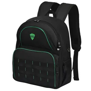 Tool Bag backpack, Multi-Pockets Heavy Duty Roll Up Tool Organizer for Dad Tool Pouches Portable Tool Storage Box with 2 Zipper Small Tool Bag Carrier Bag